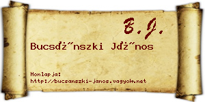 Bucsánszki János névjegykártya