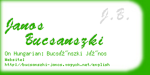 janos bucsanszki business card